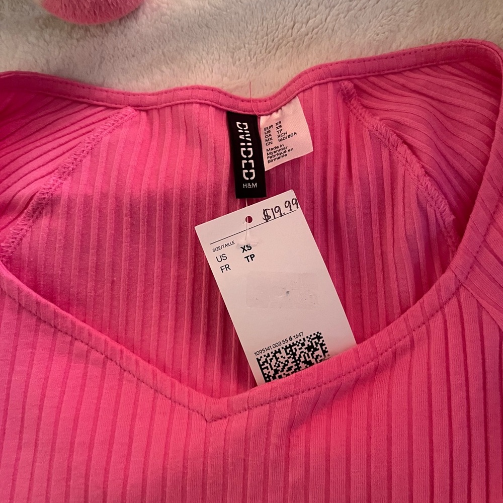Pink Ribbed Long Sleeve Top - Picture 4 of 4